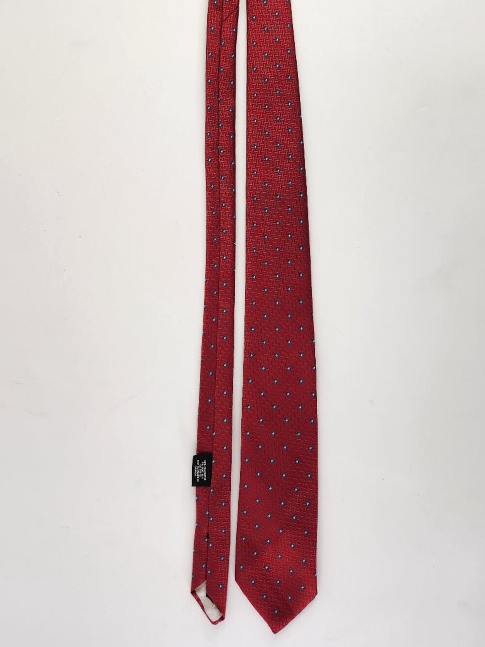 Christian Dior Monsieur Neck Tie Red Chevron w/ Diamond Pattern